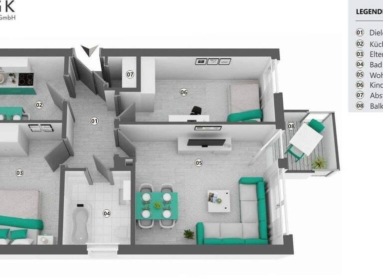 Wohnung zum Kauf 399.000 € 3 Zimmer 66,1 m² 2. Geschoss Mainaustraße 30 Aubing-Lochhausen-Langwied München 81243