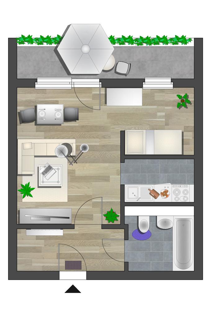 Wohnung zur Miete 257 € 1 Zimmer 33,8 m²<br/>Wohnfläche 3.<br/>Geschoss Wolgograder Allee 204 Hutholz 644 Chemnitz 09123