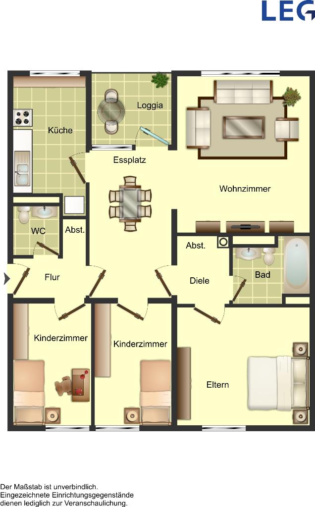 Wohnung zur Miete 900 € 4,5 Zimmer 81 m²<br/>Wohnfläche 2.<br/>Geschoss ab sofort<br/>Verfügbarkeit Adam-Stegerwald-Straße 16 Garath Düsseldorf 40595