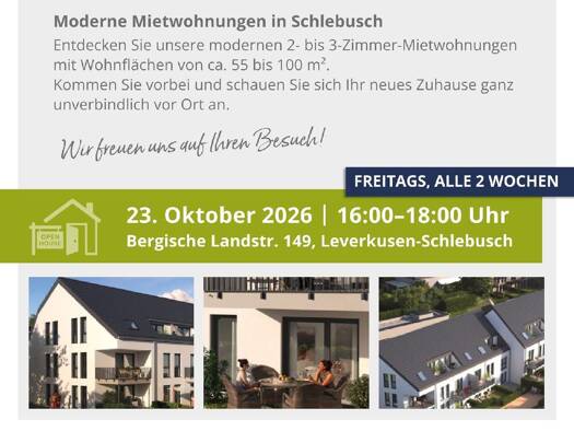 Wohnung zur Miete - Erstbezug 3 Zimmer 80 m² EG Schlebusch Leverkusen 51375