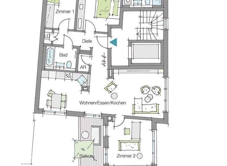 Wohnung zum Kauf provisionsfrei 769.000 € 4 Zimmer 103,6 m²<br/>Wohnfläche 3.<br/>Geschoss Gärten b Wöhrd Nürnberg 90489