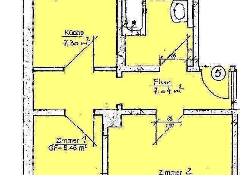 Wohnung zur Miete 550 € 2 Zimmer 46 m² 2. Geschoss Wiesenstr. 18 Zwätzen Jena 07743