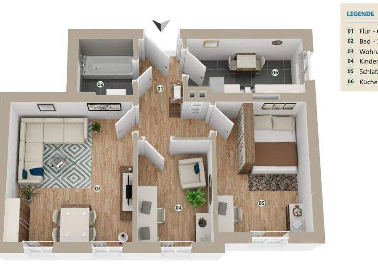 Wohnung zum Kauf 162.000 € 2,5 Zimmer 52,1 m² 2. Geschoss Löbtau-Süd Dresden 01159