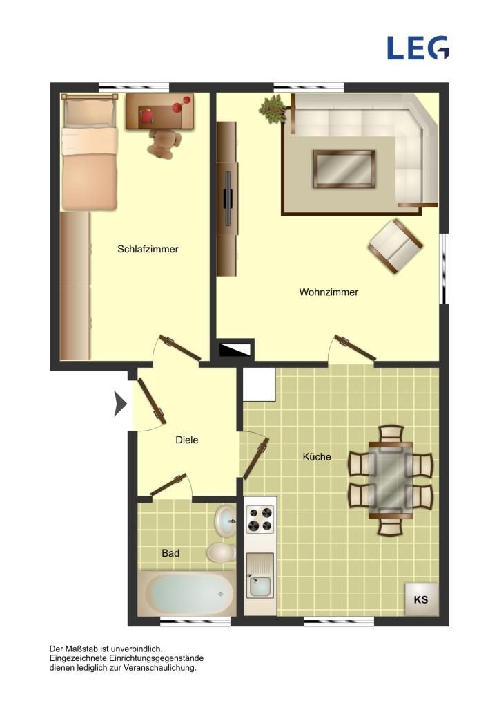 Wohnung zur Miete 340 € 2 Zimmer 39,7 m²<br/>Wohnfläche EG<br/>Geschoss 16.02.2025<br/>Verfügbarkeit Breslauer Straße 6 Unna - Mitte Unna 59423