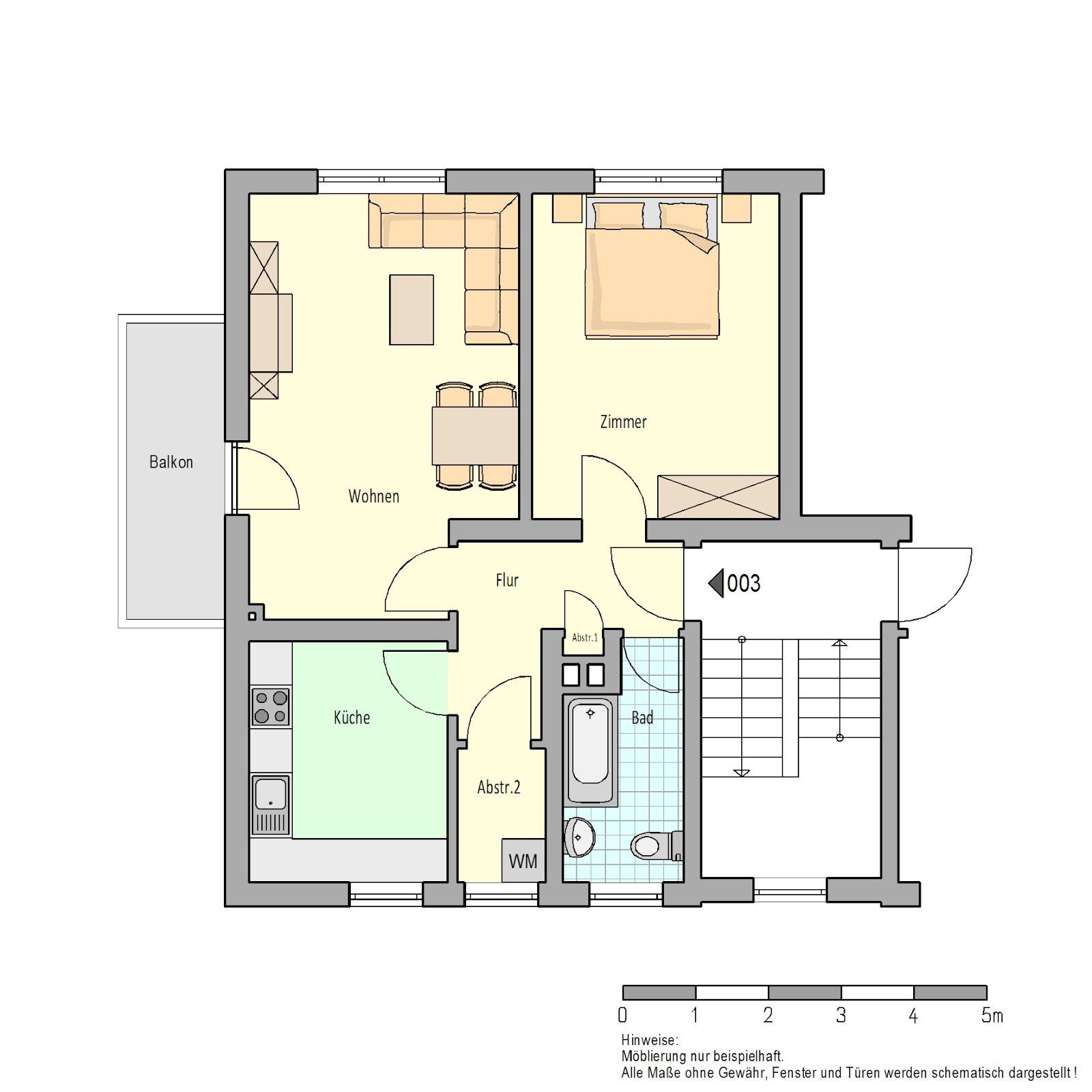 Wohnung zur Miete 410 € 2 Zimmer 60 m²<br/>Wohnfläche 2.<br/>Geschoss 01.02.2025<br/>Verfügbarkeit Sudetenstr. 28 Herford-Stadt Herford 32049