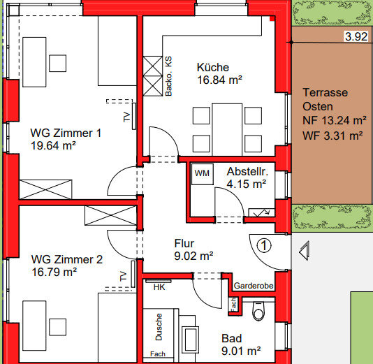 Wohnung zur Miete 1.030 € 2 Zimmer 78,8 m²<br/>Wohnfläche EG<br/>Geschoss 01.03.2025<br/>Verfügbarkeit Ehnern Oldenburg 26121