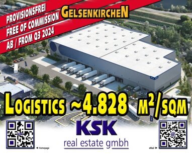 Lagerhalle zur Miete provisionsfrei 4.827,7 m² Lagerfläche teilbar von 2.975,4 m² bis 7.803,1 m² Erle Gelsenkirchen 45891