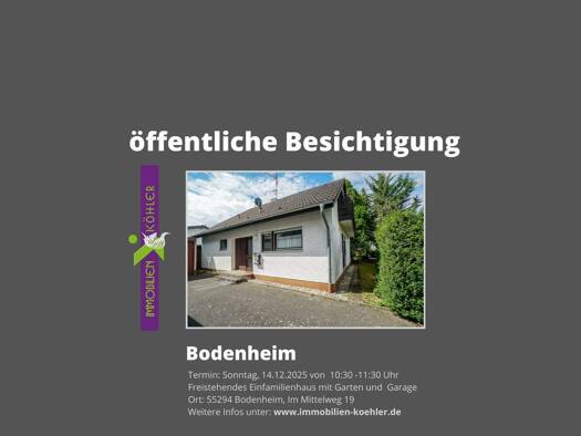 Einfamilienhaus zum Kauf provisionsfrei 523.000 € 5 Zimmer 129 m² 465 m² Grundstück Bodenheim 55294