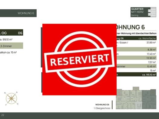 Wohnung zum Kauf provisionsfrei 398.000 € 3,5 Zimmer 99,1 m² 1. Geschoss frei ab 31.12.2026 Deining 92364