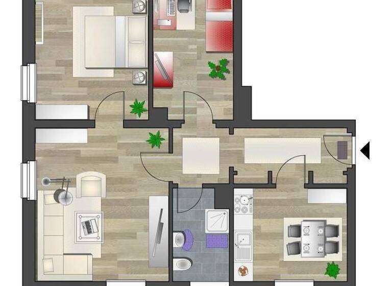 Wohnung zur Miete 443 € 3 Zimmer 63,4 m² EG frei ab 16.05.2026 Dorfstr. 21 Grüna Chemnitz OT Grüna 09224