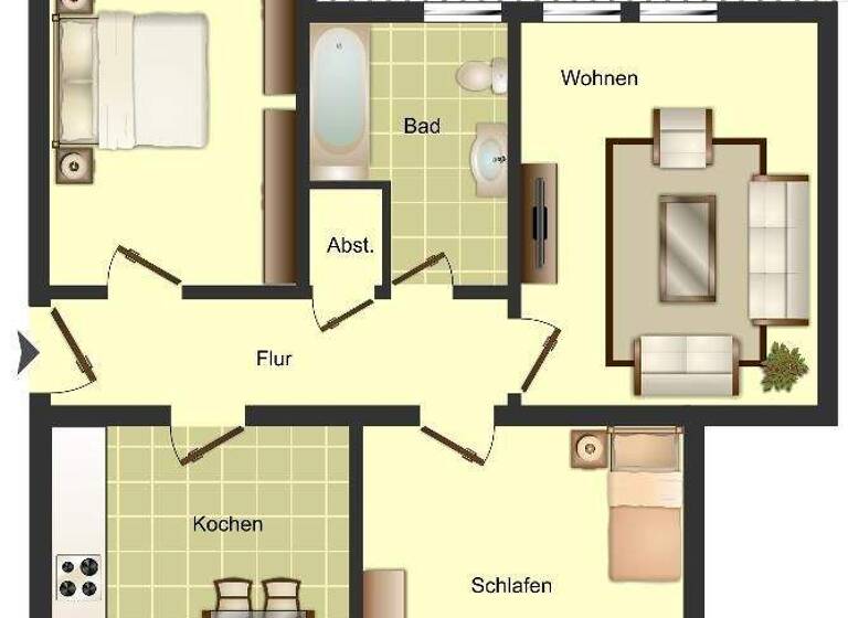 Wohnung zur Miete nur mit Wohnberechtigungsschein 401 € 3 Zimmer 80,2 m² 2. Geschoss Am Himgesberg 6 Hüttenheim Duisburg 47259