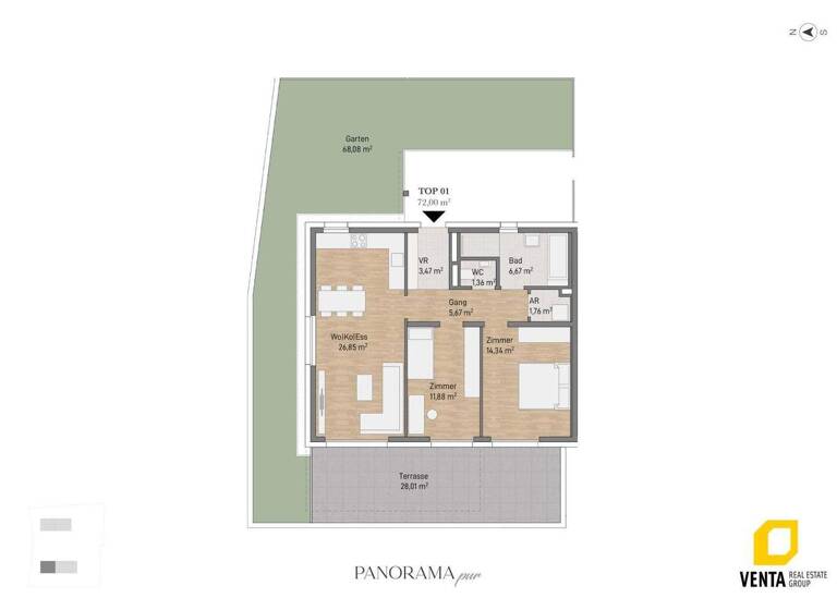 Wohnung zum Kauf 437.370 € 3 Zimmer 72 m² EG Waltendorfer Hauptstraße 54a Waltendorf Graz 8010