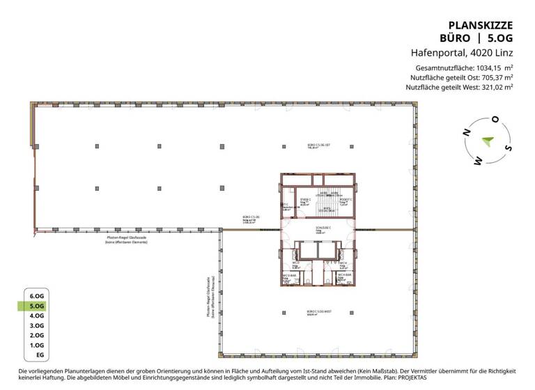 Bürofläche zur Miete - Erstbezug 17.985 € 1.090 m² Bürofläche Industriezeile Lustenau Linz 4020