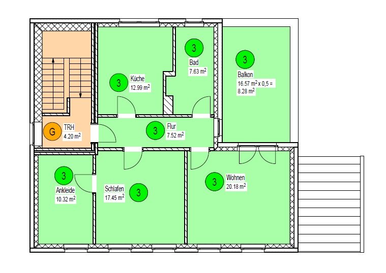 Wohnung zum Kauf 270.072 € 2,5 Zimmer 81,8 m²<br/>Wohnfläche ab sofort<br/>Verfügbarkeit Hauweg 31 Bohmte Bohmte 49163