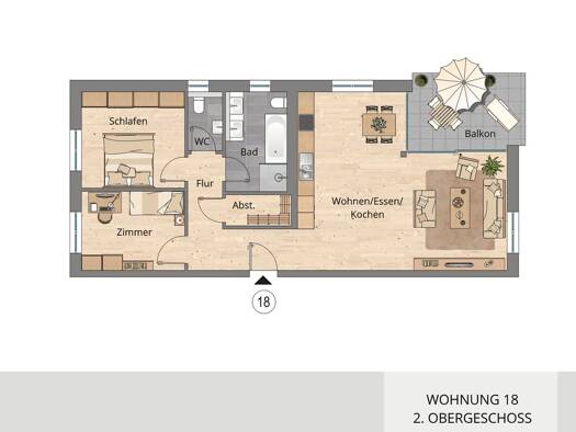 Wohnung zum Kauf - Neubau provisionsfrei 389.900 € 3 Zimmer 92,7 m² 2. Geschoss Rothenburger Str. 25 Creglingen 97993