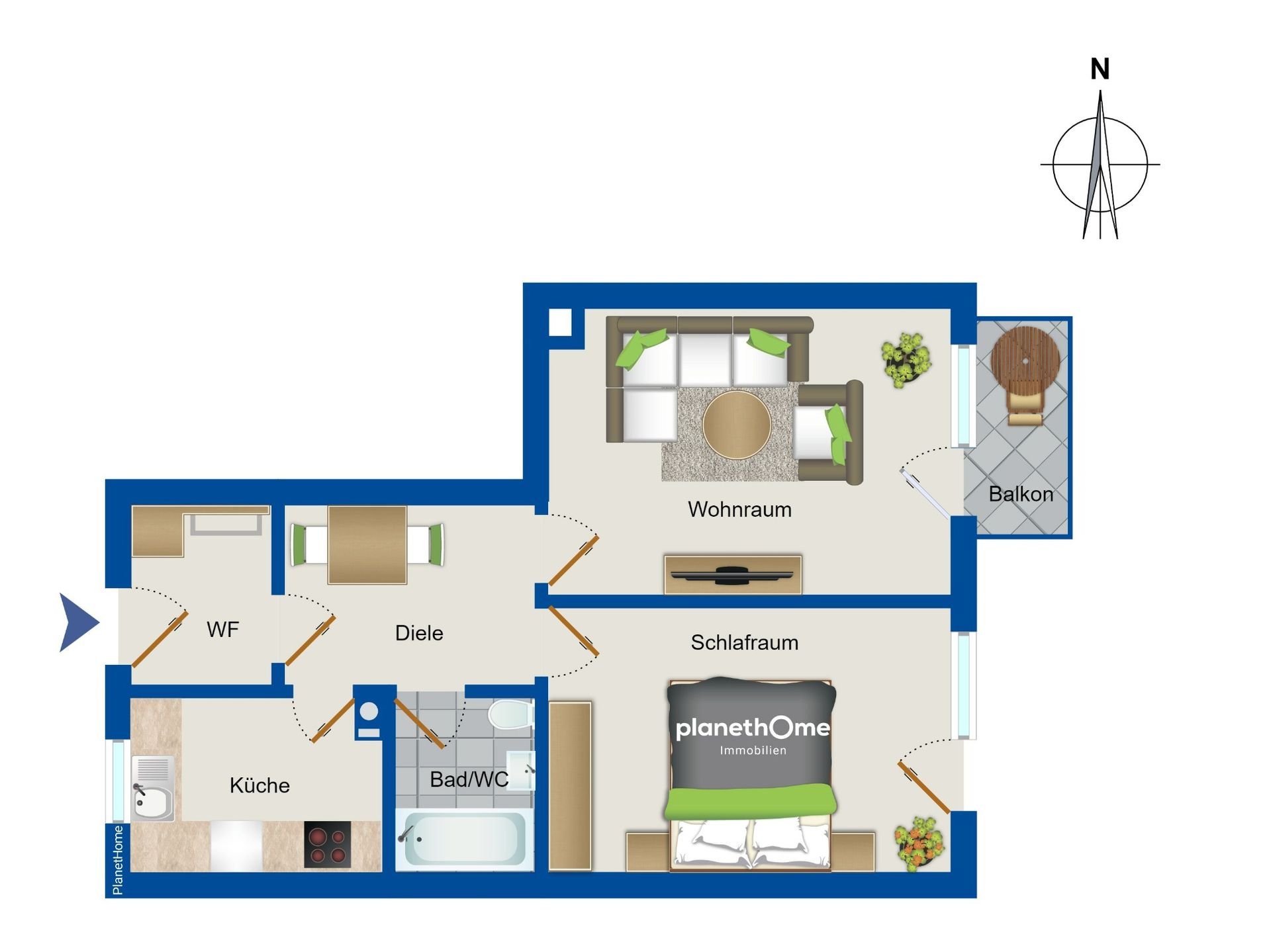 Wohnung zum Kauf 298.000 € 2 Zimmer 56,3 m²<br/>Wohnfläche 1.<br/>Geschoss Mittersendling München 81373