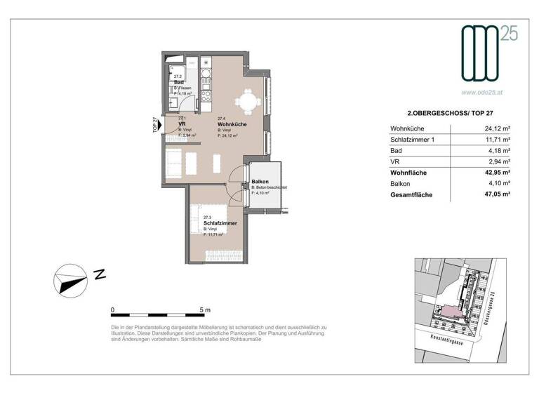 Wohnung zur Miete - Erstbezug 792 € 2 Zimmer 43 m² 2. Geschoss frei ab 01.07.2026 Odoakergasse 25 Wien 1160