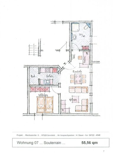 Wohnung zur Miete 710 € 2 Zimmer 56 m² 1. Geschoss frei ab sofort Reichsdorfstraße 3 Sennfeld 97526