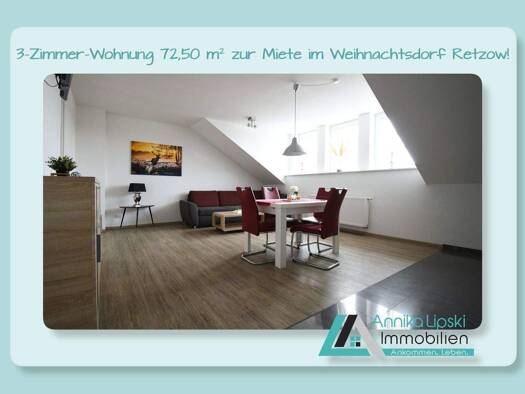 Wohnung zur Miete 616 € 3 Zimmer 72,5 m² 2. Geschoss frei ab sofort Retzow Lychen 17279