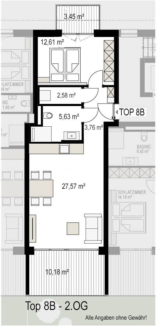 Wohnung zum Kauf 323.000 € 2 Zimmer 52 m²<br/>Wohnfläche 2.<br/>Geschoss Professor Schlosser-Straße 20 Kufstein 6330