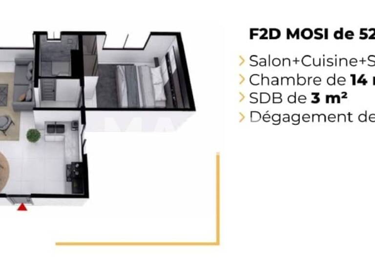 Studio zum Kauf 99.190 € 2 Zimmer 55 m²<br/>Wohnfläche 6.<br/>Geschoss Almadies Almadies 12000