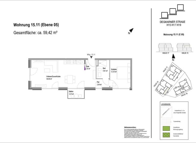 Wohnung zur Miete - Erstbezug 939 € 2 Zimmer 59,4 m² 5. Geschoss frei ab sofort Degmarner Str. 15 Oedheim 74229