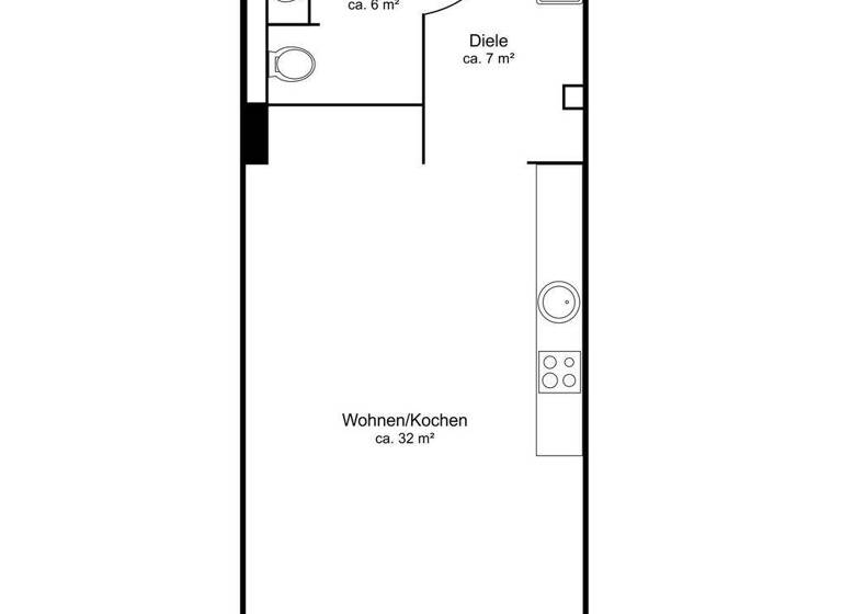 Studio zur Miete 1.609 € 1 Zimmer 45,9 m² 9. Geschoss HafenCity Hamburg 20457