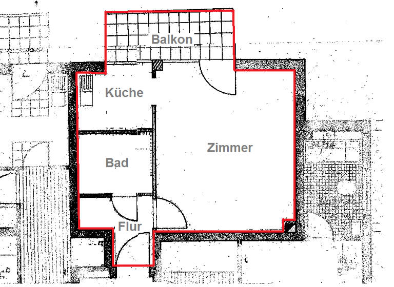 Wohnung zur Miete 430 € 1 Zimmer 31,1 m²<br/>Wohnfläche 1.<br/>Geschoss Sensenschmidstraße 4 Gärten b Wöhrd Nürnberg 90489