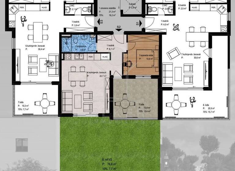 Wohnung zum Kauf - Erstbezug 258.096 € 2 Zimmer 58 m² EG Zadar 23000