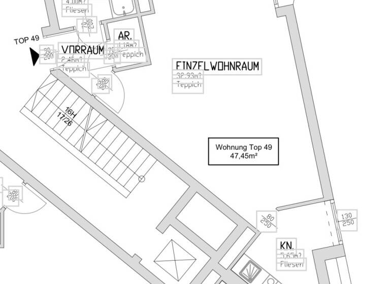 Studio zur Miete 854 € 1 Zimmer 47,5 m² Wien 1050