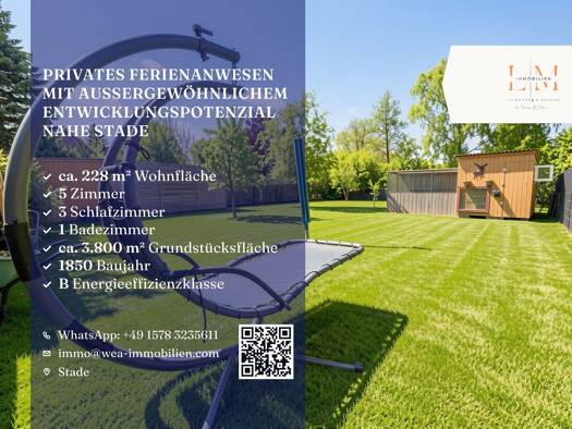 Einfamilienhaus zum Kauf 539.000 € 5 Zimmer 228 m² 3.800 m² Grundstück Bützfleth Stade 21683