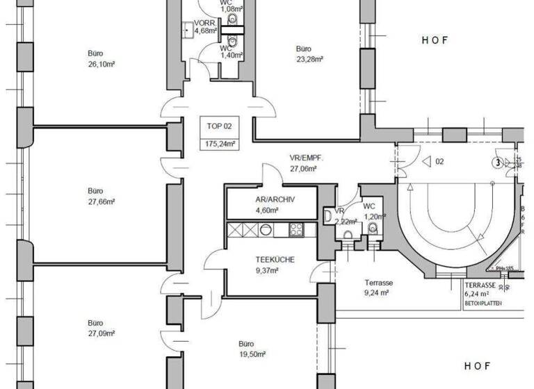 Bürofläche zur Miete 17,50 € 175 m² Bürofläche Wien, Leopoldstadt 1020