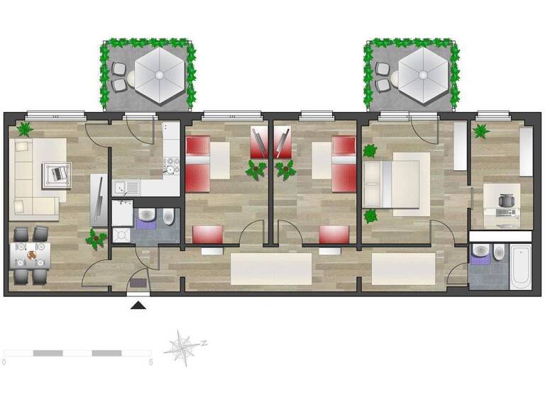 Wohnung zur Miete 733 € 4,5 Zimmer 104,7 m² 5. Geschoss frei ab 01.06.2026 Friedr.-Viertel-Str. 66 Harthau Chemnitz 09123