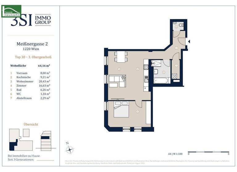 Wohnung zum Kauf 371.070 € 2 Zimmer 64,2 m² 3. Geschoss Meißnergasse 2 Wien 1220