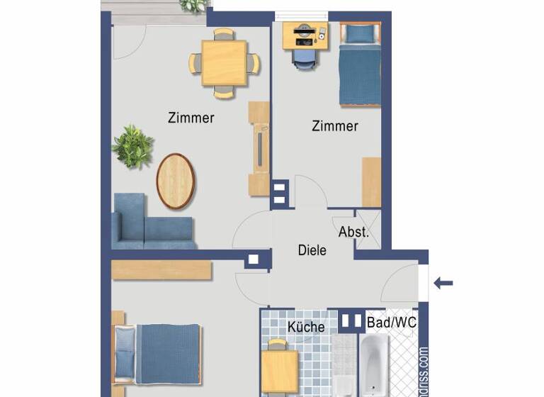 Wohnung zum Kauf provisionsfrei 249.000 € 3 Zimmer 63,2 m² EG Teutonenweg 46 Unterliederbach Frankfurt 65929