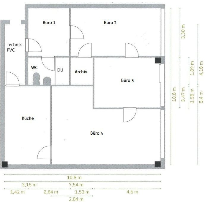 Büro-/Praxisfläche zur Miete 1.400 € 100 m²<br/>Bürofläche Rum 6063