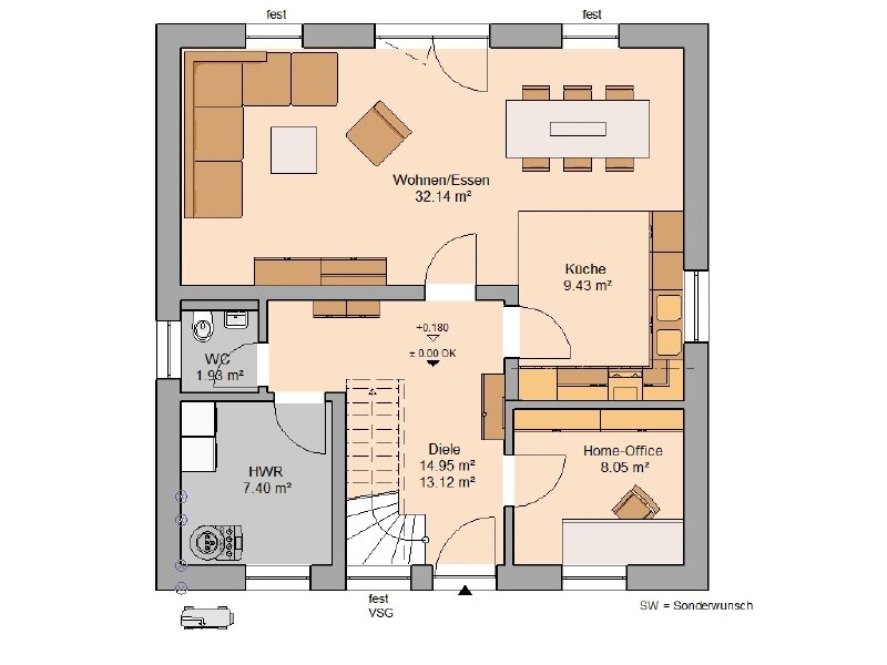 Einfamilienhaus zum Kauf 277.505 € 5 Zimmer 131 m²<br/>Wohnfläche 703 m²<br/>Grundstück Mühlhausen Anrode 99976