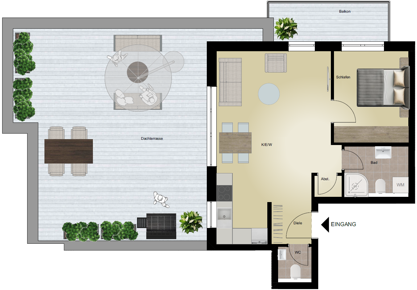 Penthouse zum Kauf provisionsfrei 264.000 € 2 Zimmer 76,4 m²<br/>Wohnfläche Aldingen Aldingen 78554