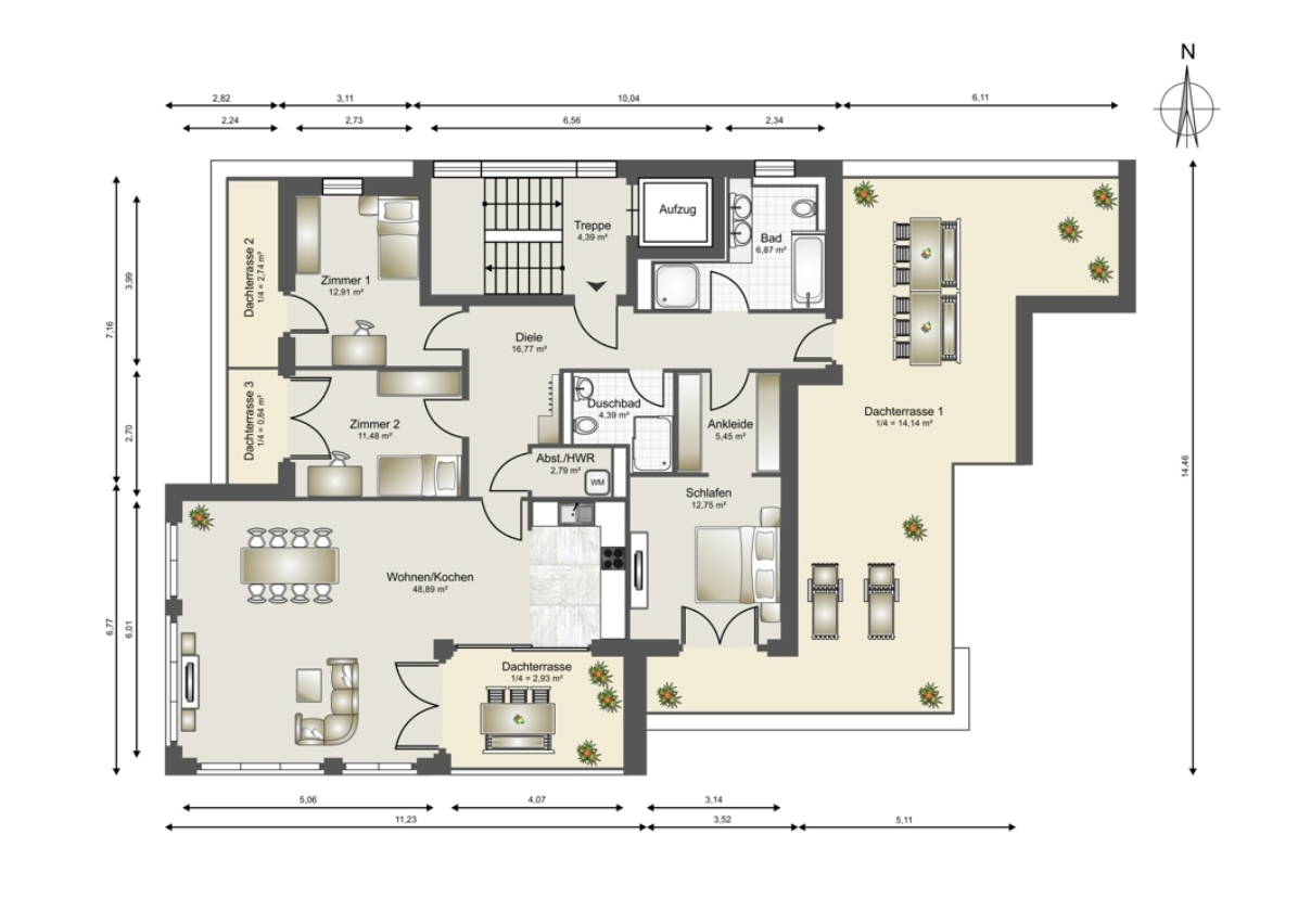 Studio zur Miete 4.795 € 4 Zimmer 143 m²<br/>Wohnfläche Harksheide Norderstedt 22850