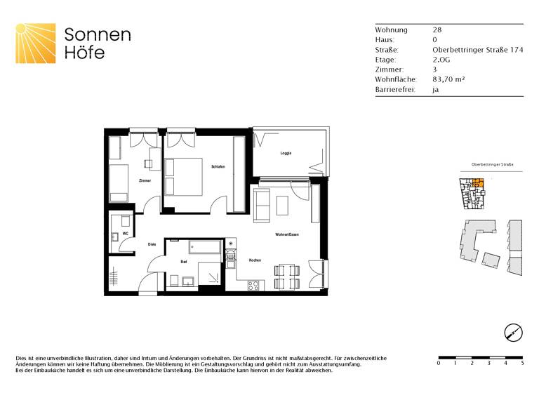 Wohnung zur Miete 955 € 3 Zimmer 83,7 m²<br/>Wohnfläche 2.<br/>Geschoss Oberbettringer Straße 174 Schwäbisch Gmünd Schwäbisch Gmünd 73525