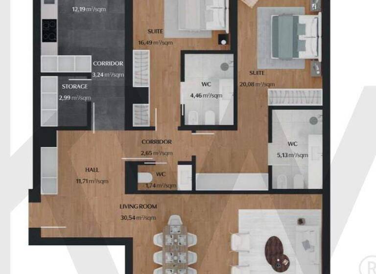 Studio zum Kauf 1.195.000 € 3 Zimmer 128 m² QUARTEIRA