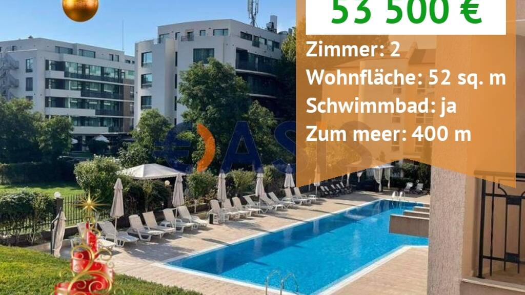 Studio zum Kauf provisionsfrei 53.500 € 2 Zimmer 52 m² 3. Geschoss Slanchev Bryag Sunny Beach 8240