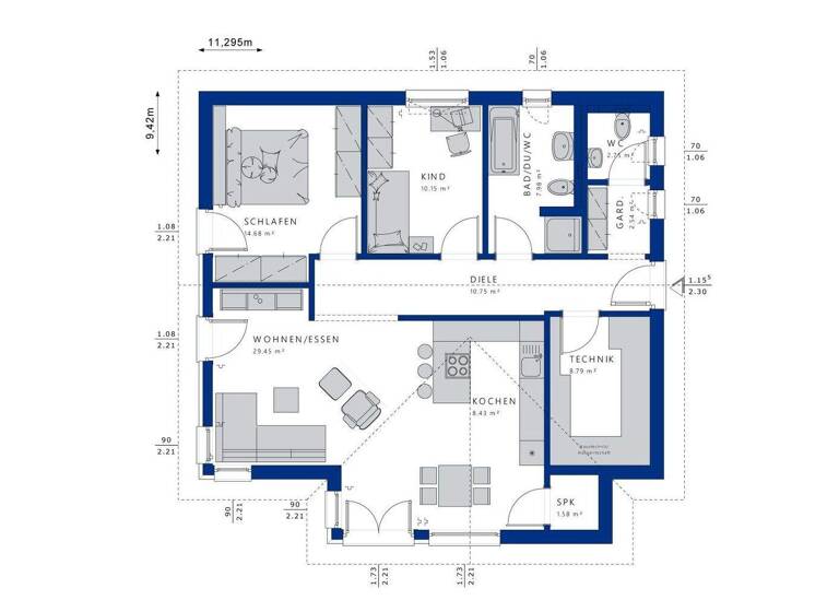 Bungalow zum Kauf 542.560 € 4 Zimmer 100 m² 600 m² Grundstück Behrensdorf 24321