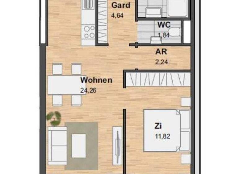 Wohnung zur Miete 547 € 2 Zimmer 48,6 m² 1. Geschoss frei ab sofort Eggenberg Graz,14.Bez.:Eggenberg 8020