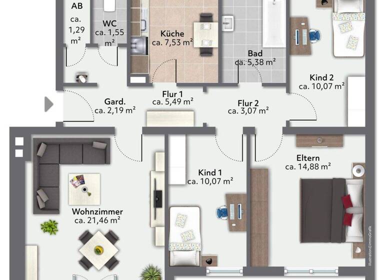 Wohnung zum Kauf 239.000 € 4 Zimmer 86,7 m² 2. Geschoss Obere Terrasse Burgkirchen an der Alz 84508