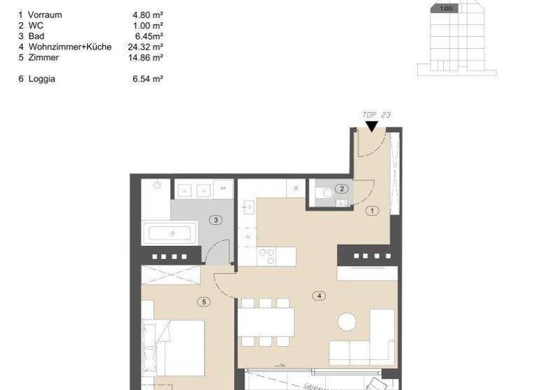 Wohnung zum Kauf - Erstbezug 649.000 € 2 Zimmer 51,4 m² 4. Geschoss Blattgasse 11 Wien 1030