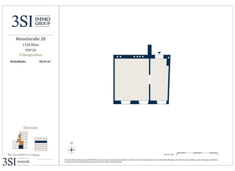 Studio zum Kauf 155.000 € 1 Zimmer 38,5 m² 3. Geschoss Meiselstraße 28 Wien 1150