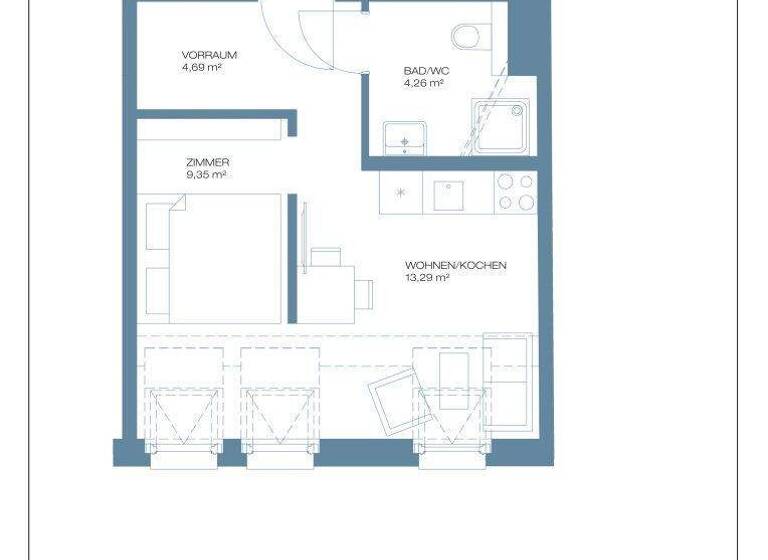 Wohnung zum Kauf provisionsfrei 291.600 € 2 Zimmer 31,6 m² 4. Geschoss Ruthnergasse Wien 1210