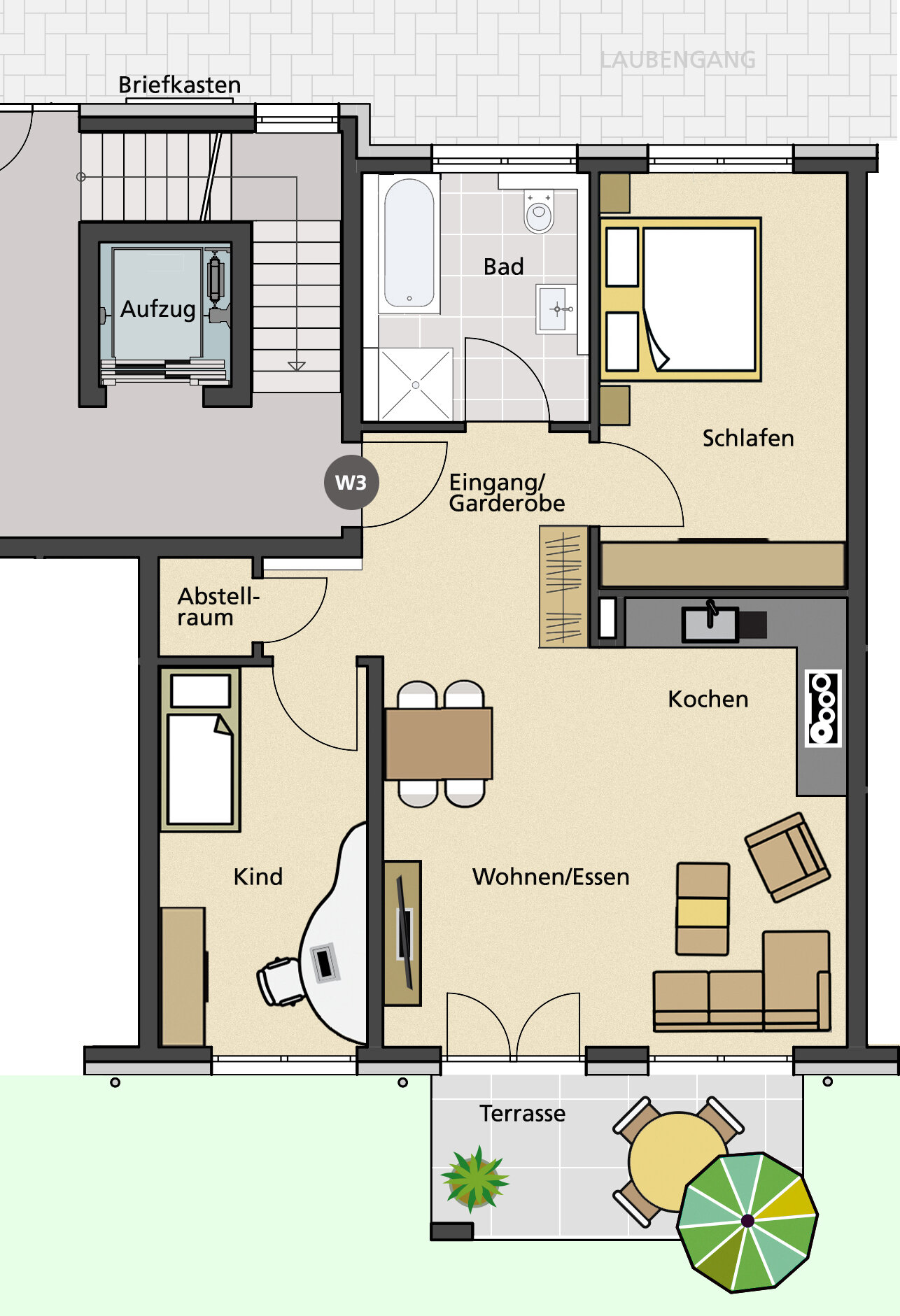 Wohnung zum Kauf provisionsfrei 390.000 € 3 Zimmer 76,6 m²<br/>Wohnfläche 1.<br/>Geschoss Spitalwaldstr 9 Herrenberg Herrenberg 71083