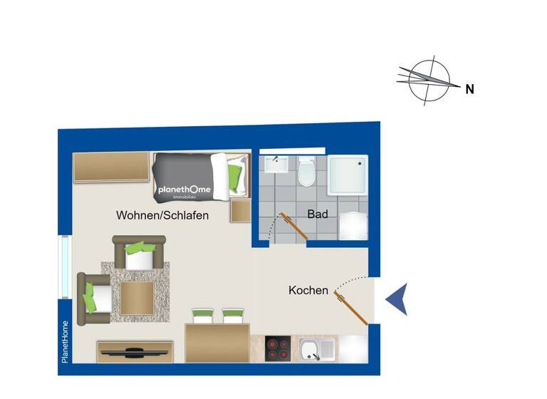 Wohnung zum Kauf 135.000 € 1 Zimmer 26,6 m²<br/>Wohnfläche Ingolstadt Ingolstadt 85049